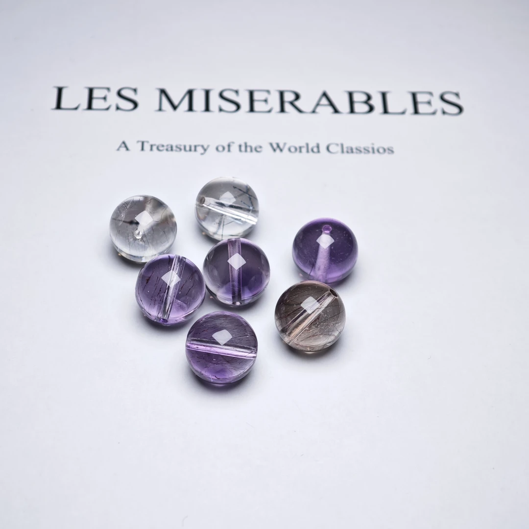 晶匠天然超七单珠11mm+ 多样性发其一编号-BB3276简约 DIY珠料