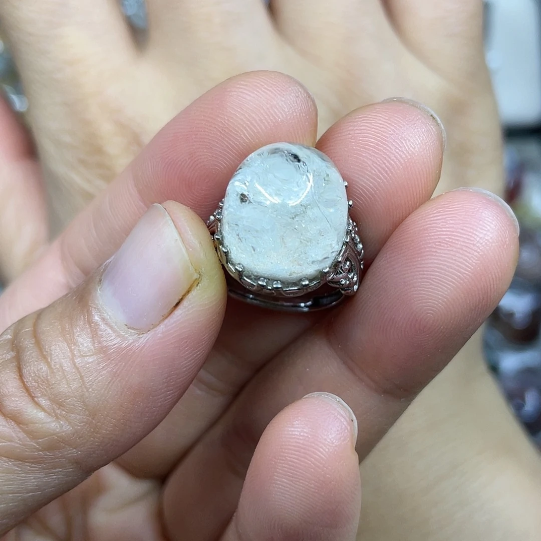 【闪购商品】银S925镶嵌珠宝半成品水晶戒指
