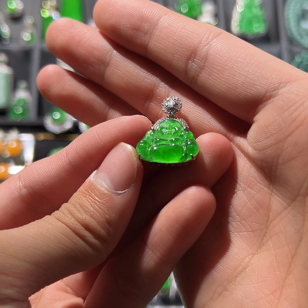 翡翠银S925镶嵌吊坠(不含链)