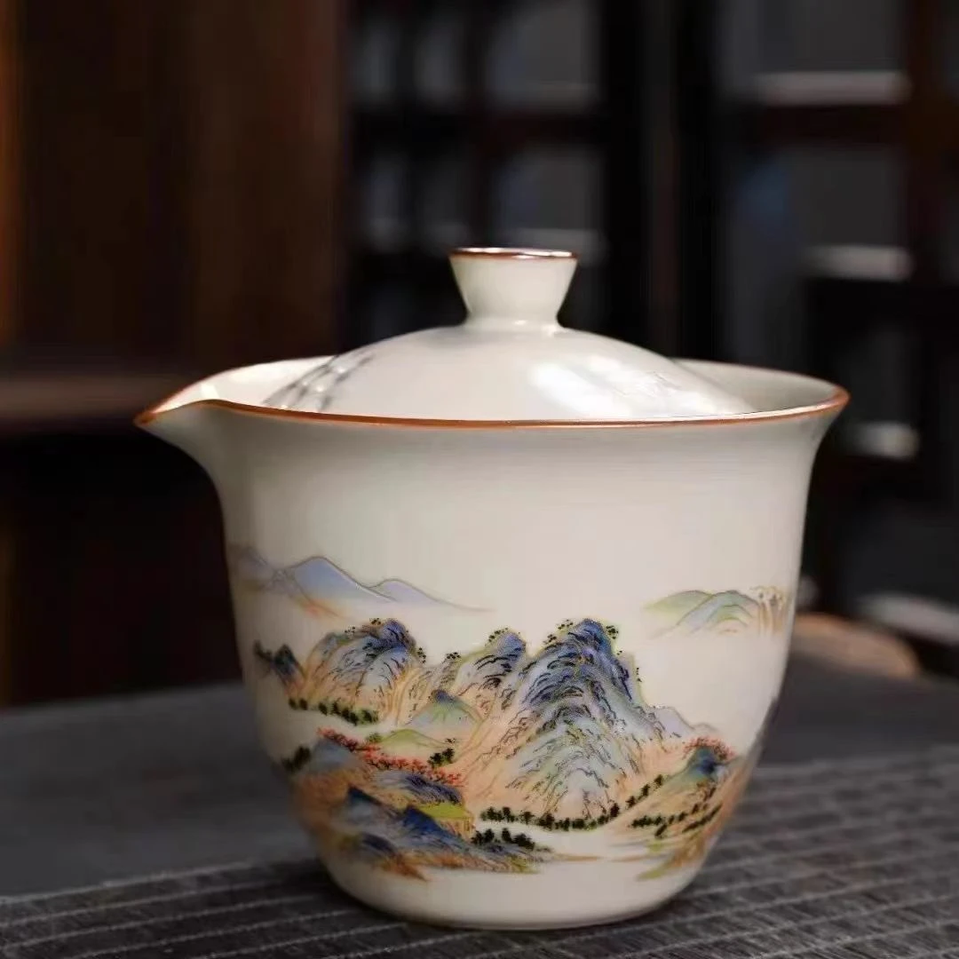 新式千里江山旅行手抓壶便携式陶瓷手抓壶-G10