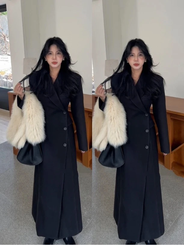 高个子显瘦收腰毛呢大衣