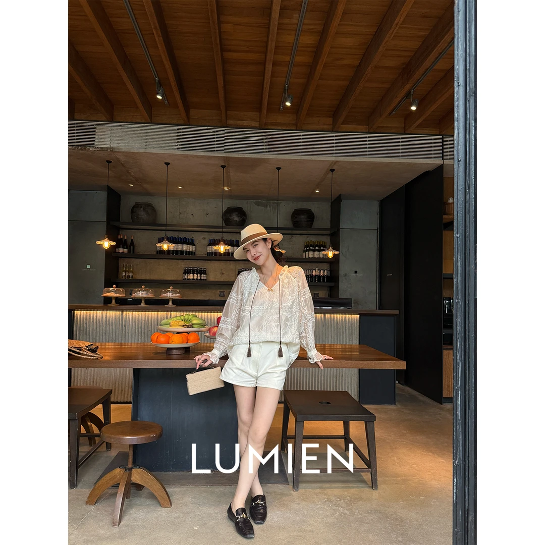 【LUMIEN】波西米亚风简约长袖浮雕绣花设计感长袖衬衣女LX5CCC002
