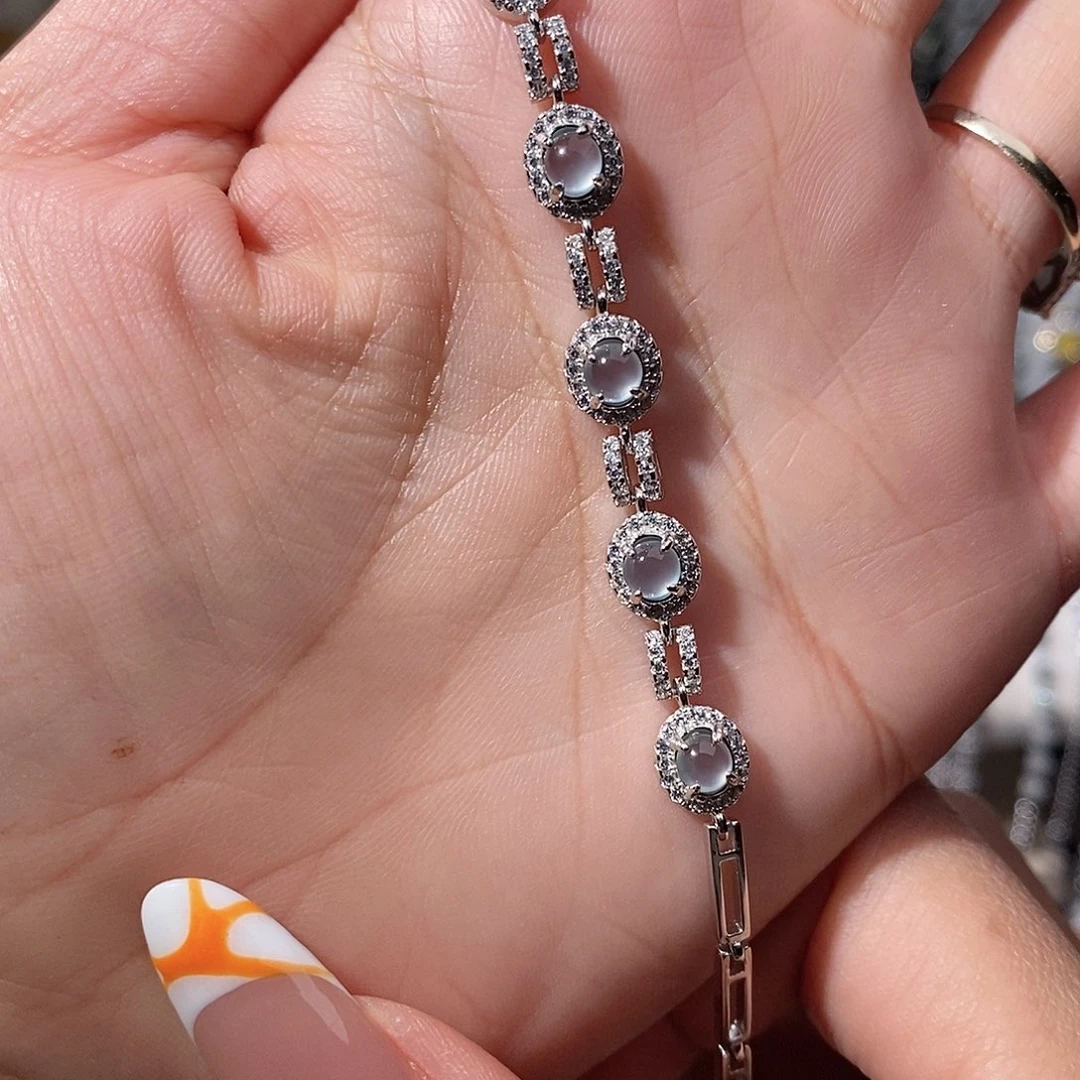 翡翠银S925镶嵌手链