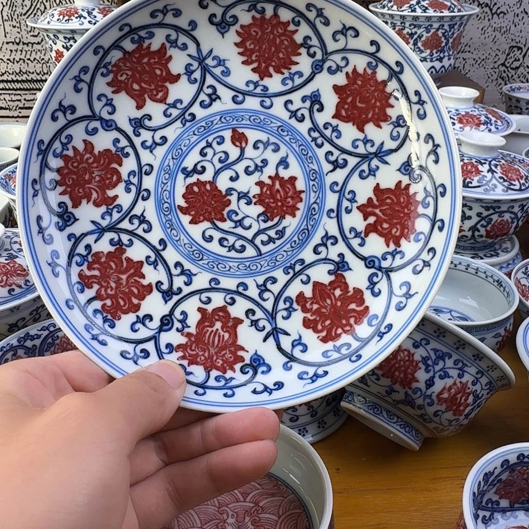 当代青花釉里红壶承