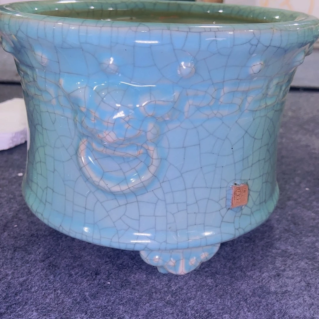 红陶正宗岭南石湾盆放漏