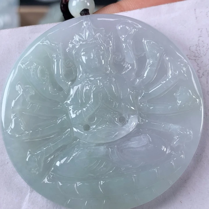 颈饰未镶嵌翡翠千手观音吊坠