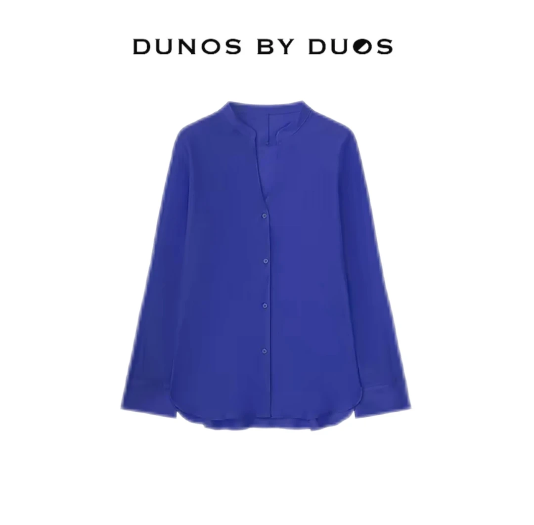 【Dunos】极简英伦苎麻吸湿透气百搭V领薄款长袖衬衣