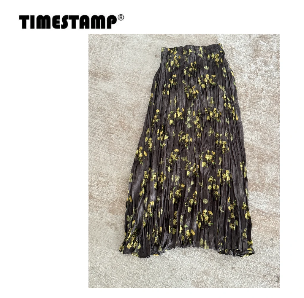 【TIMESTAMP】2025/65060001新款时尚洋气设计感皱皱小花半身裙