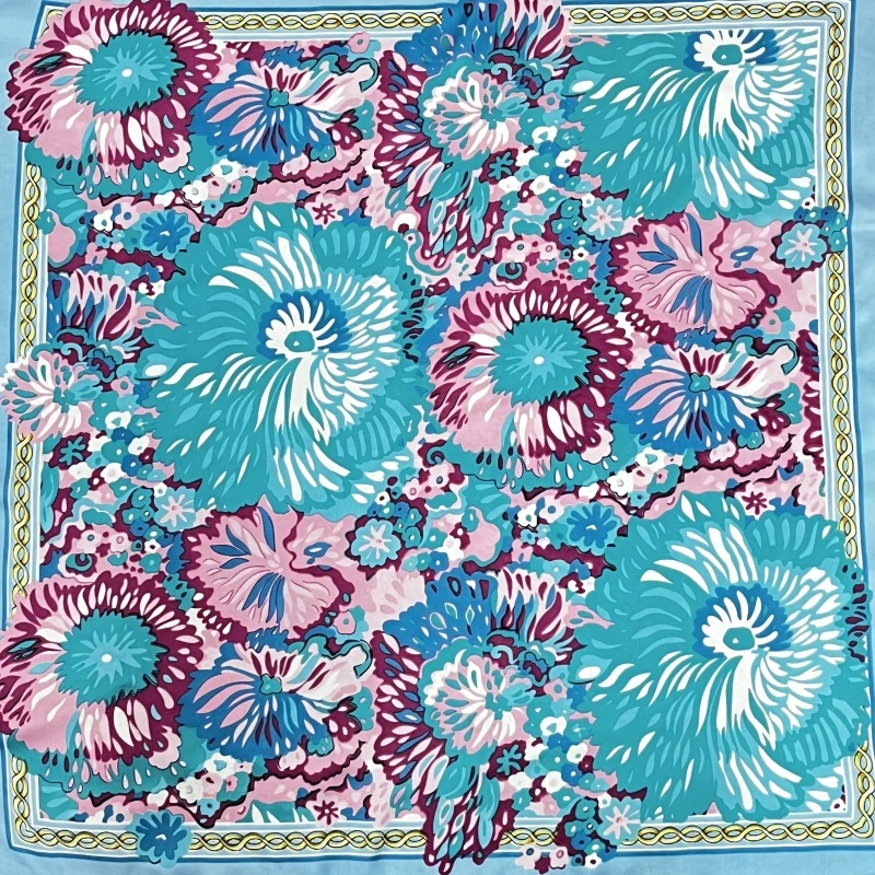 E371 绚丽彩菊 70*70左右 围巾 Y15-Y12