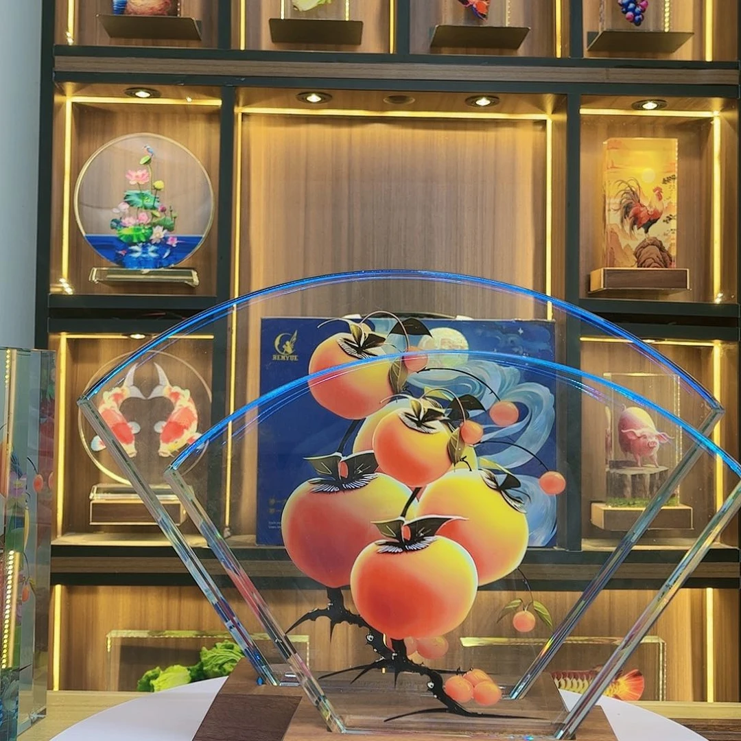 【闪购商品】人造水晶三*天双锦鲤和柿子