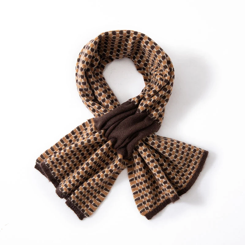 【赞妈甄选】新款山羊绒围巾秋冬百搭格子保暖围脖ZM1952N