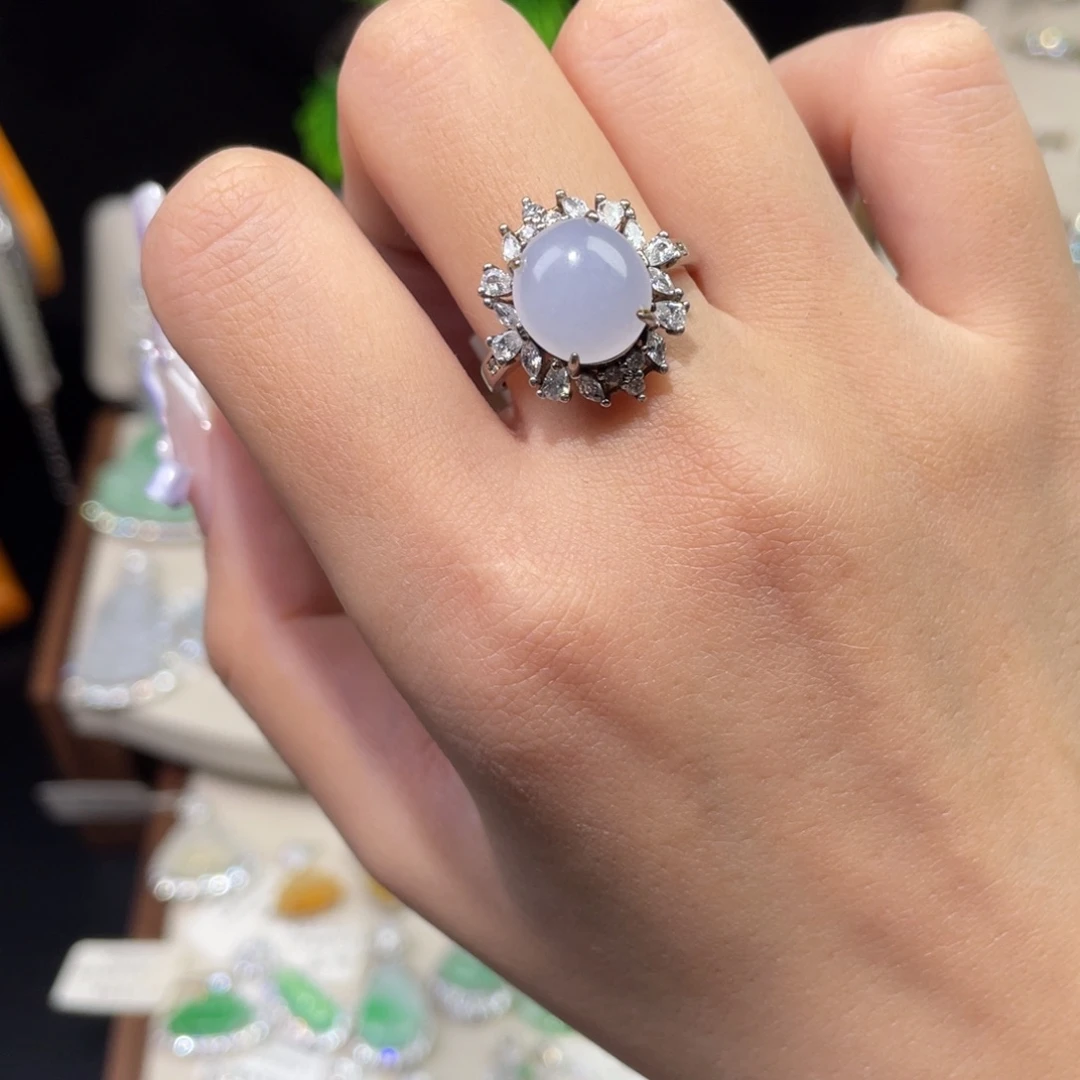 翡翠银S925镶嵌戒指