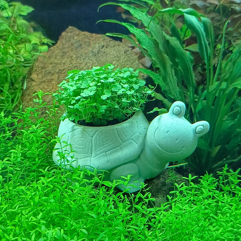【水草摆件-小萌龟】新款乌龟造型鱼缸造景无需种植新手懒人坨草