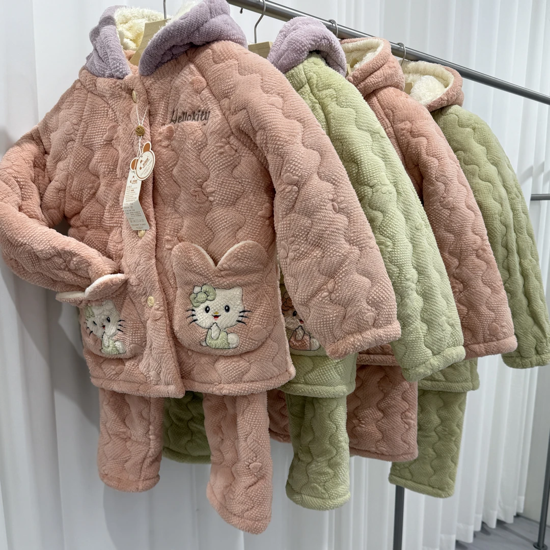 新款女大童加厚外穿一件过冬家居服