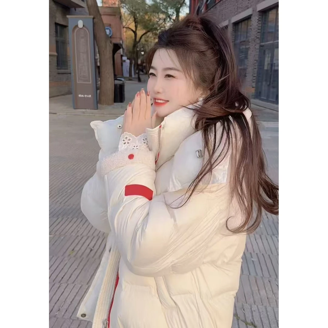 『 暖系拼接Y』新款简约设计款百搭时尚款休闲羽绒服9019