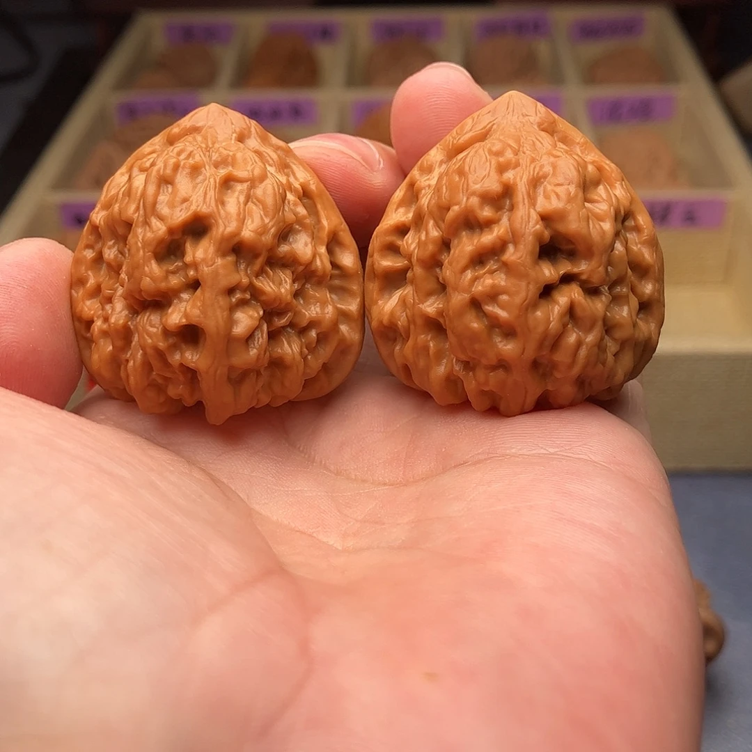 把件文玩核桃野生祥云狮子头41（头货精品