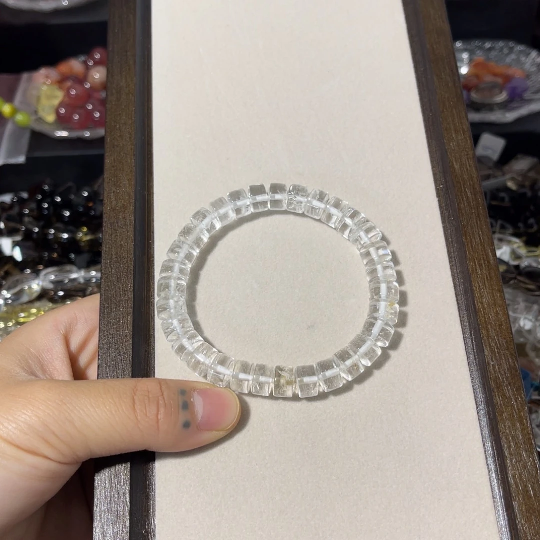 玛瑙/玉髓散珠白水晶车轮直切