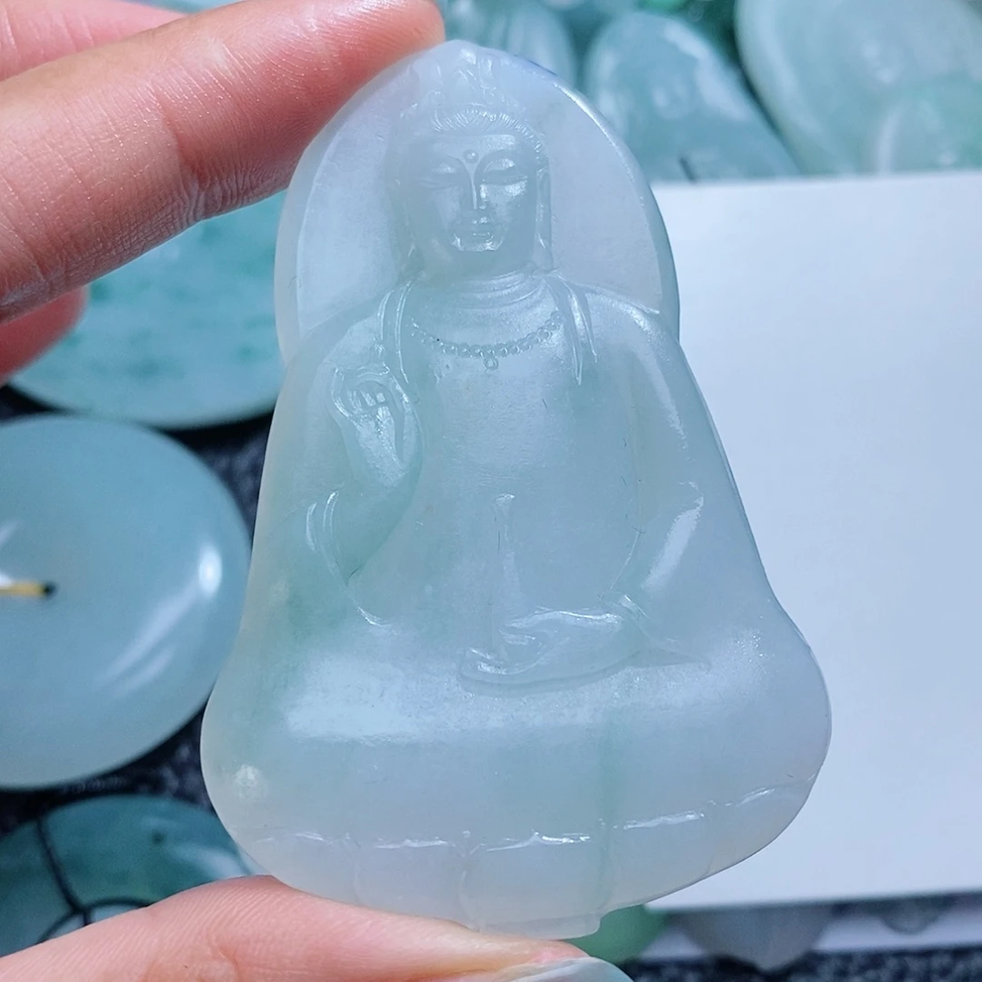 定制翡翠未镶嵌毛货付款后确认抛光