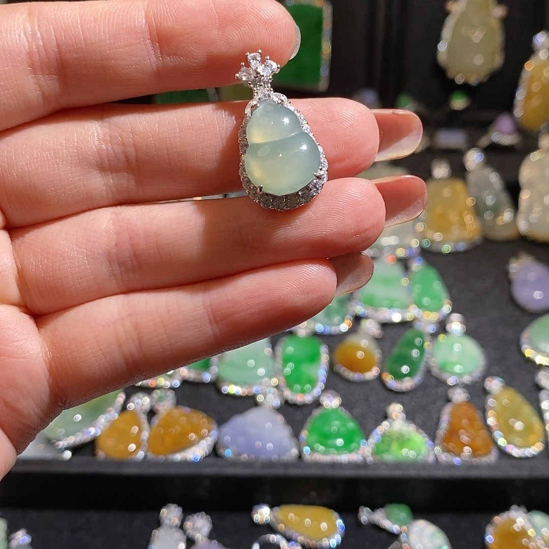 颈饰银S925镶嵌翡翠天然翡翠