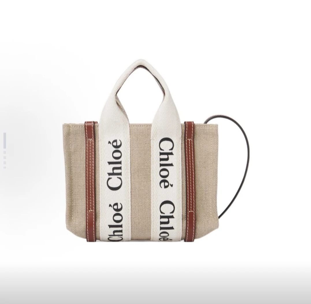 99新 Chloe/蔻依 【TVB识货】Woody  Logo印花 托特斜挎包