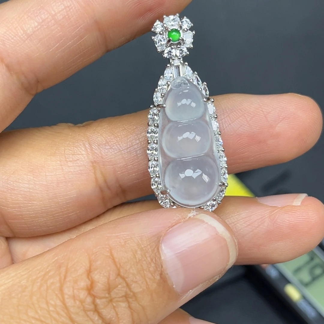 翡翠银S925镶嵌吊坠(不含链)