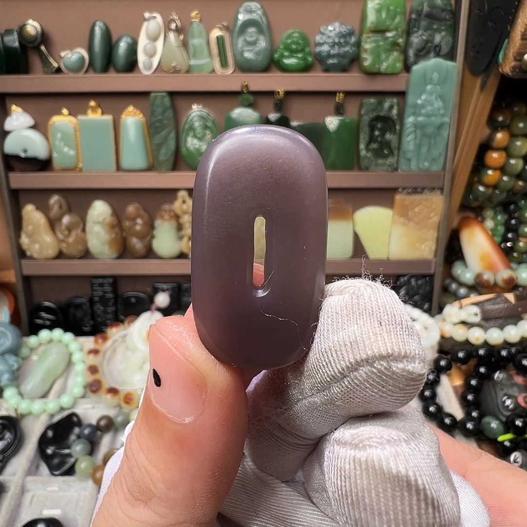 和田玉未镶嵌颈饰青海老冰坑细肉葡萄紫吊坠/手牌（备注）