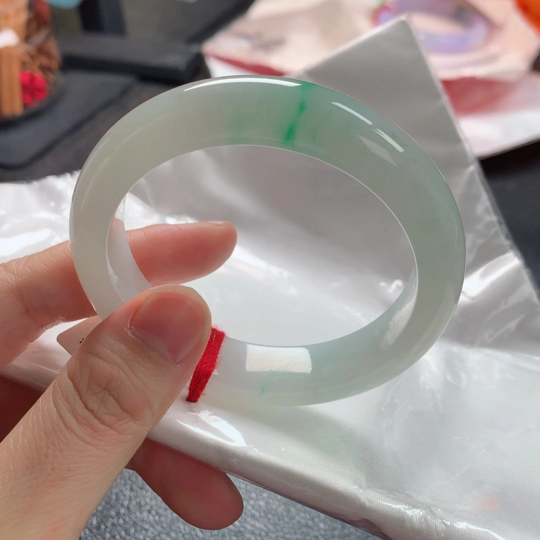 未镶嵌手镯翡翠缅甸天然翡翠手镯56圈口