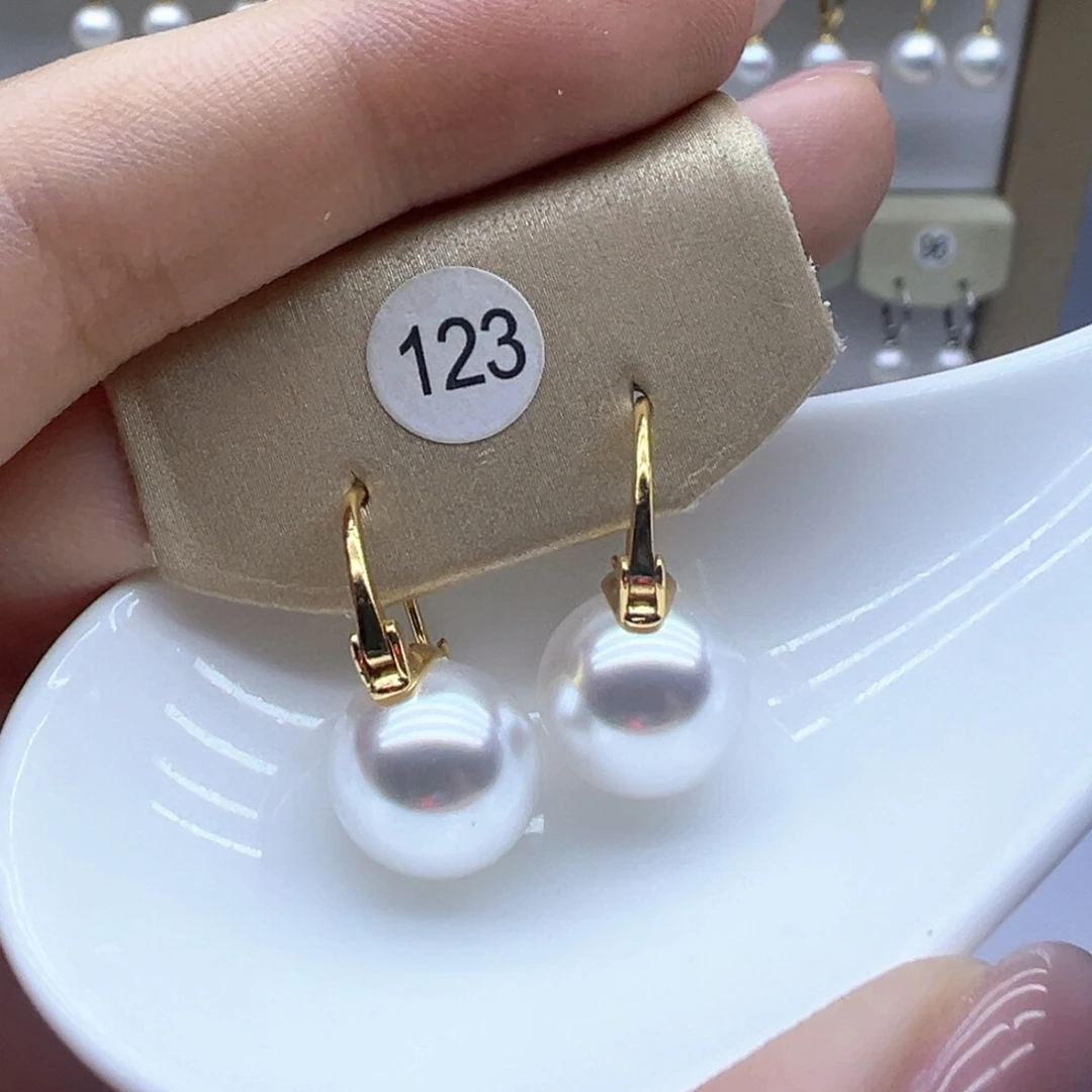 银S925镶嵌淡水珍珠耳饰