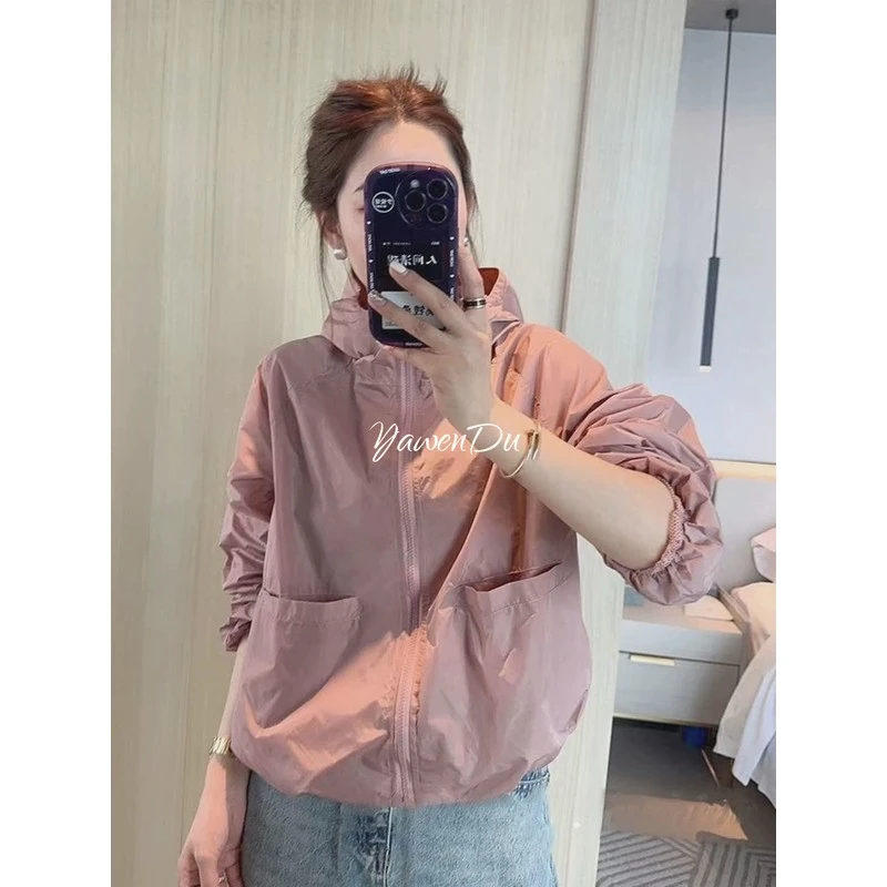 户外冰丝防晒衣服女夏季2025新款防紫外线透气遮阳硬核冲锋衣外套