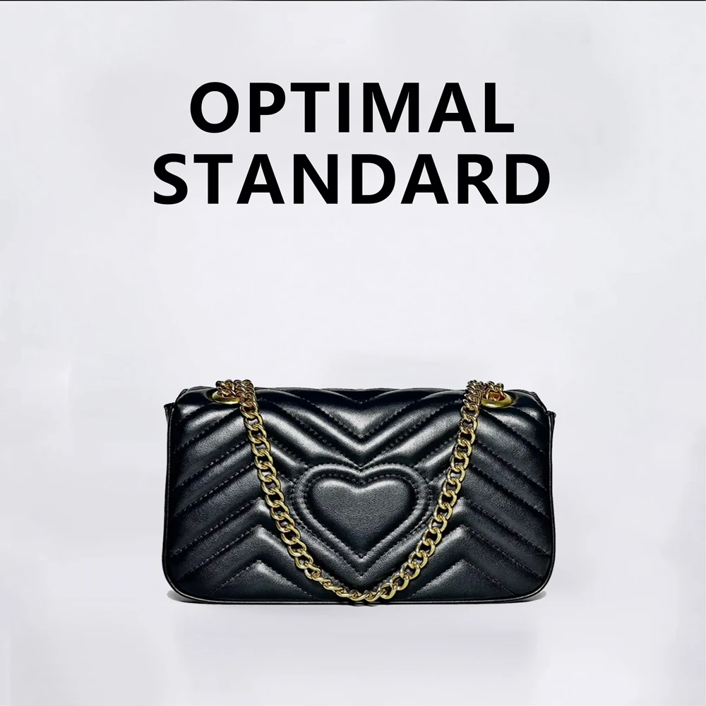 （直播专用）菱格纹黑色真皮斜跨包时尚尺寸22-6-13型号23146