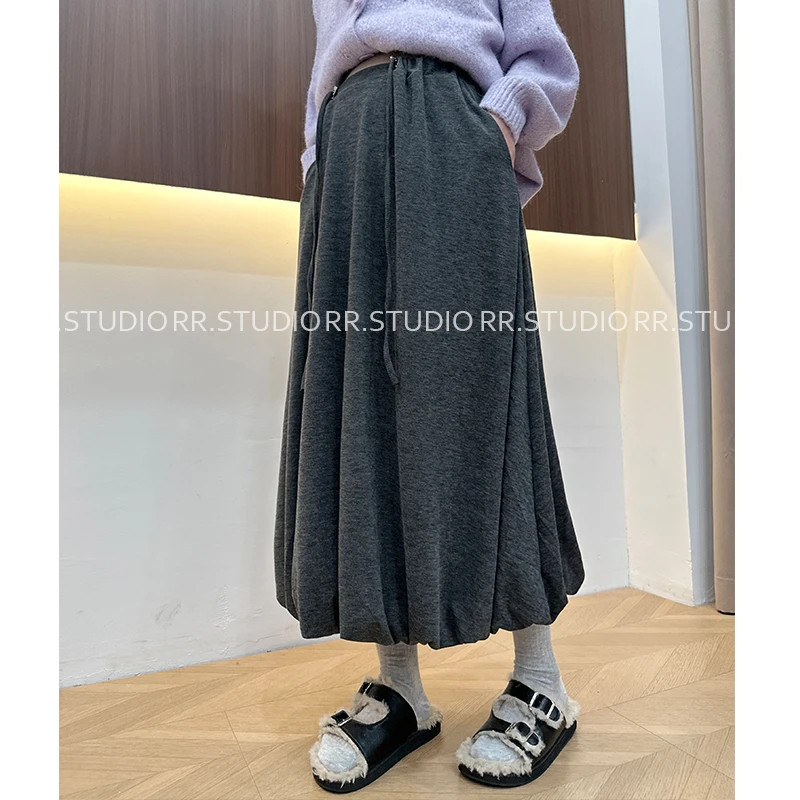 瑞瑞家孕妇装秋季新款半裙休闲百搭韩系高腰时尚花苞半身裙DY2483