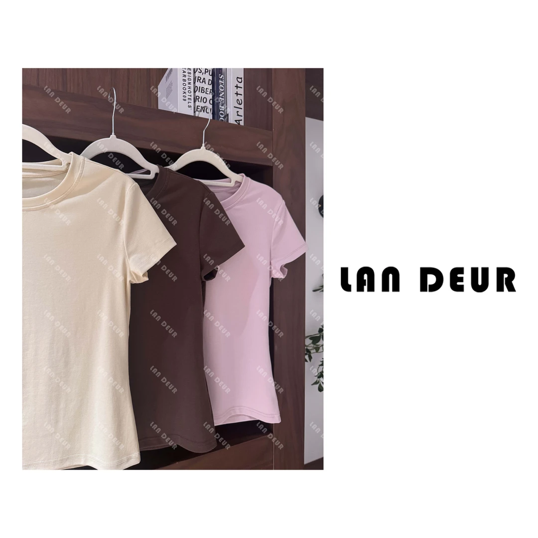 【氧气盛夏】莱赛尔弹力短袖刺绣字母百搭修身短袖T恤女上衣