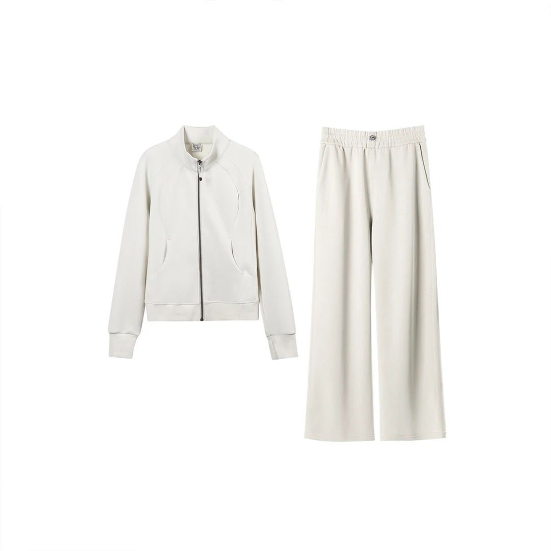 【文娇专属】罗纹修腰小高领直筒裤套装 250051/241074