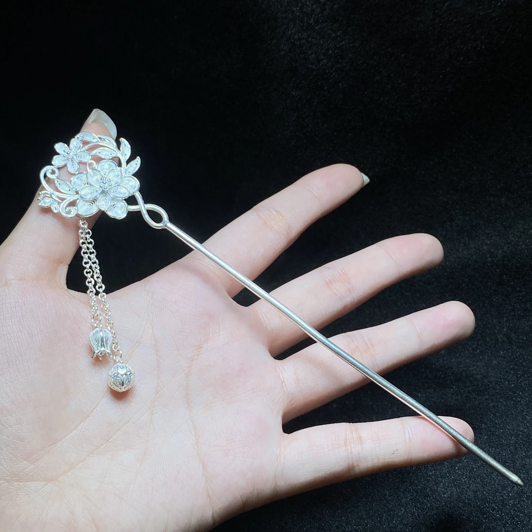 足银银制品 【小北珠宝】足银发簪21-DH90X456