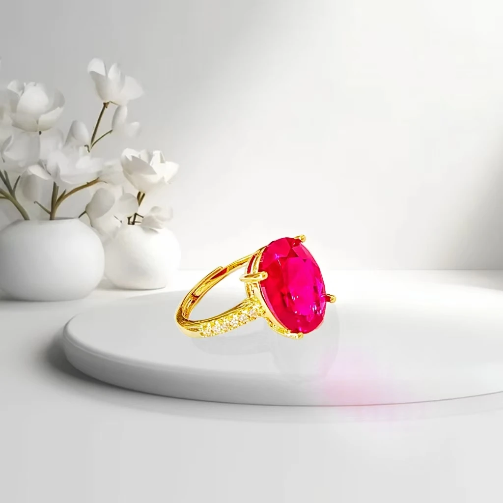 【梵总专属】BM-S228#鸽子蛋面红宝石合金镶嵌戒指可开口