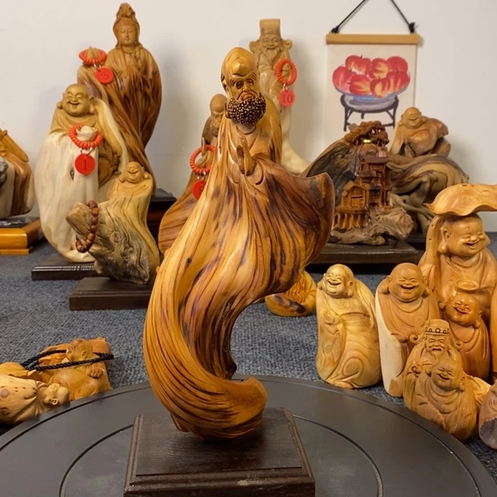 柏木（崖柏）太行崖柏达摩摆件根雕工艺品