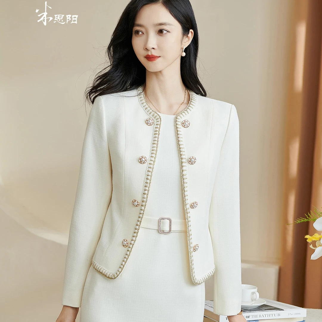 【77定制】法式名媛小香风短外套修身圆领单排扣上衣5X23AW0188