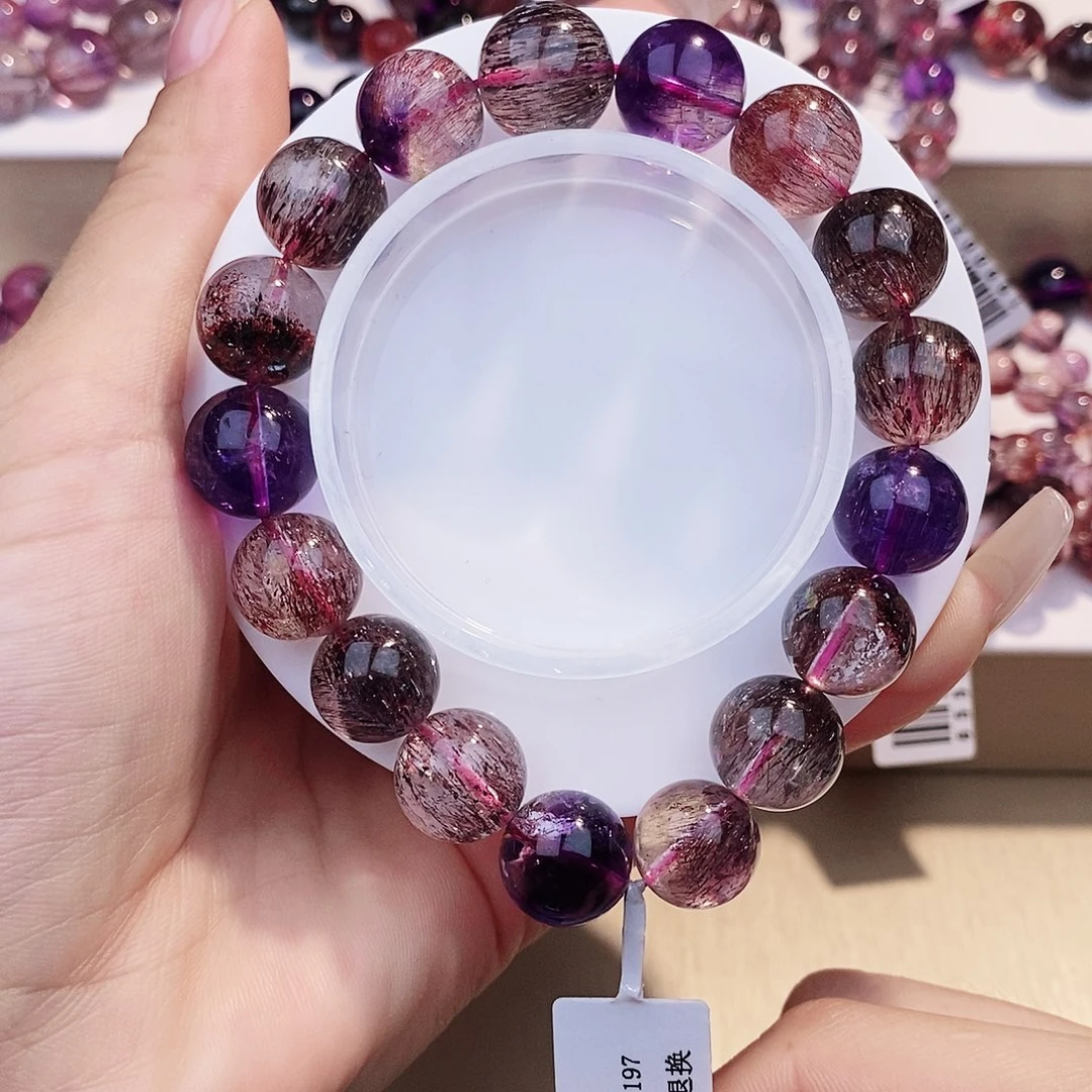 未镶嵌水晶手链黑加仑超七12+