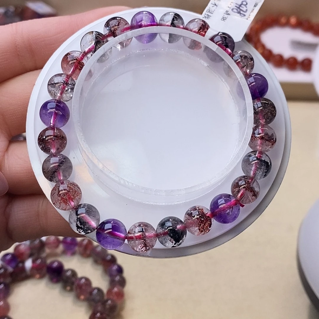 水晶手链未镶嵌黑加仑超七8+m