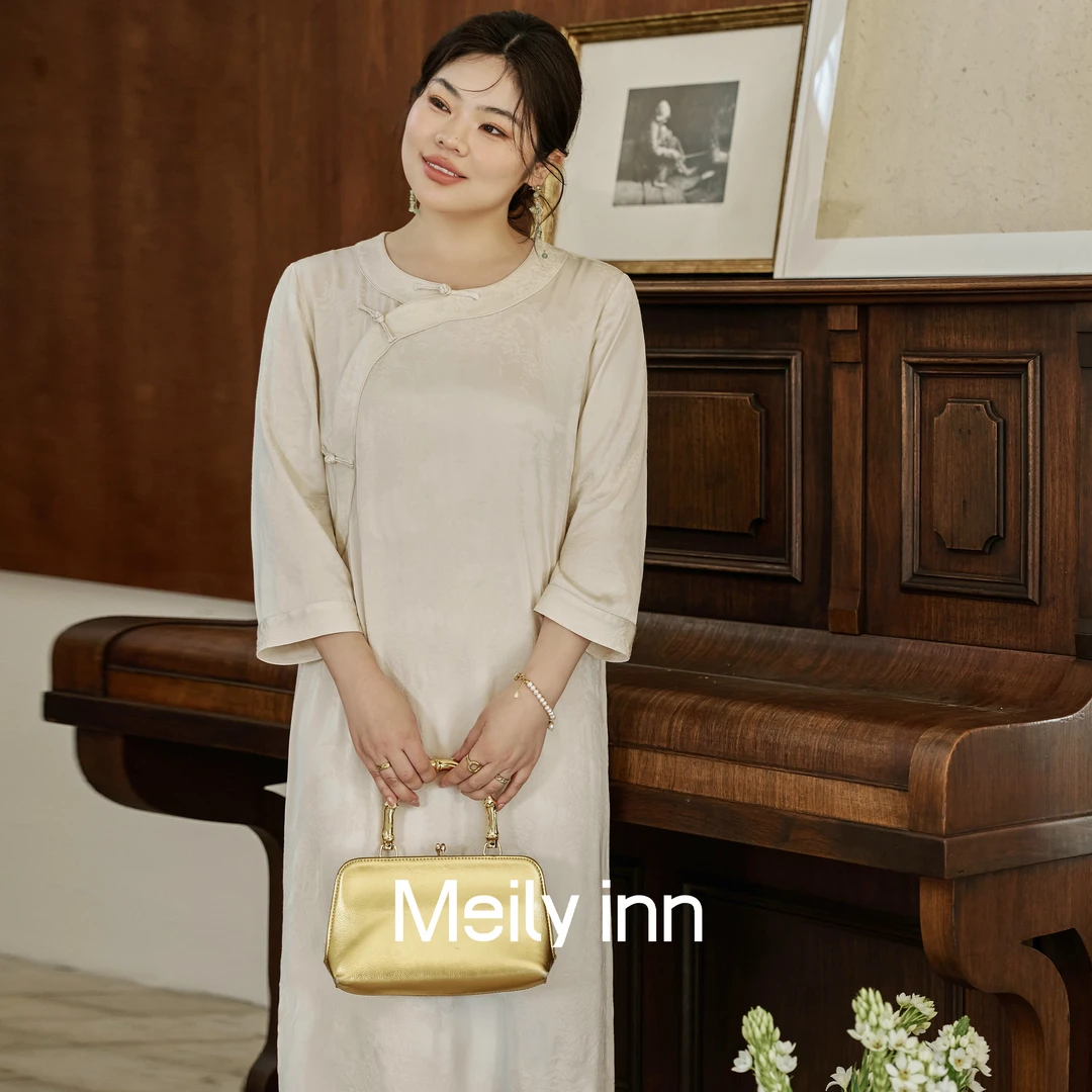 美丽客栈原创高端大码女2025新款上流社会梨形微胖穿搭旗袍连衣裙