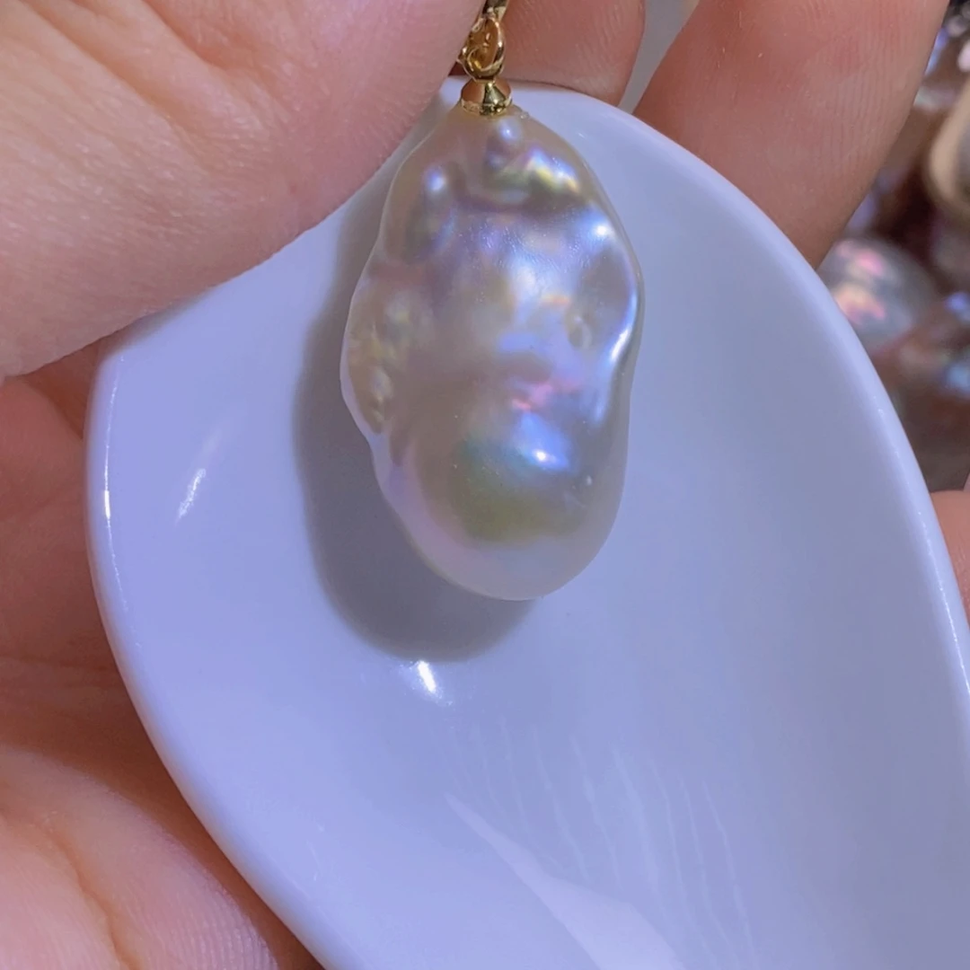 银S925镶嵌淡水珍珠天然淡水珍珠