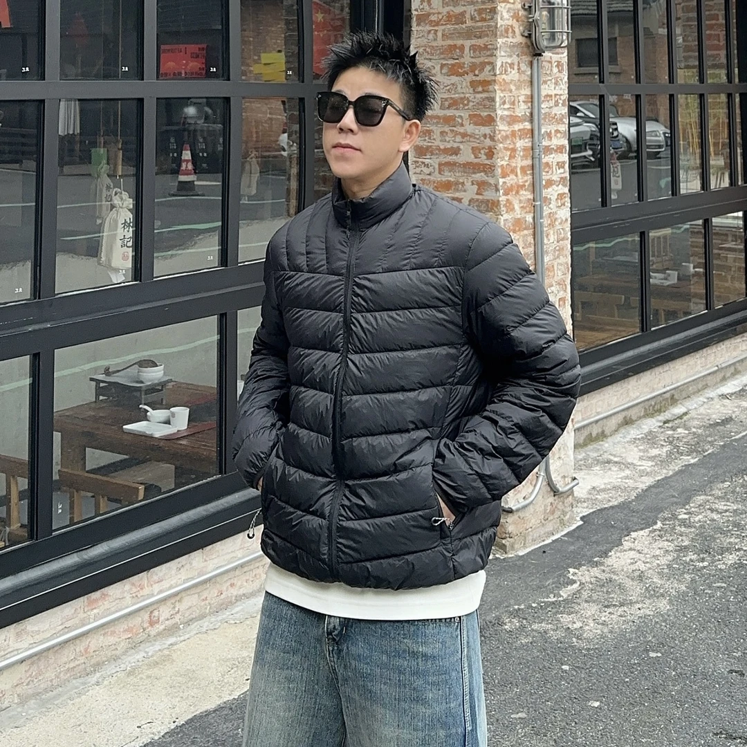 立领男通勤保暖可收纳U型枕冬季薄款外套