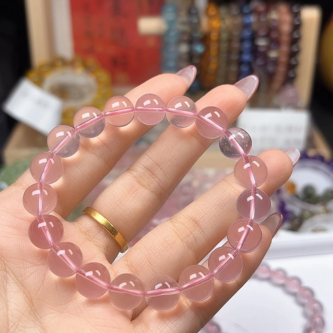 水晶手链未镶嵌莫粉10.5