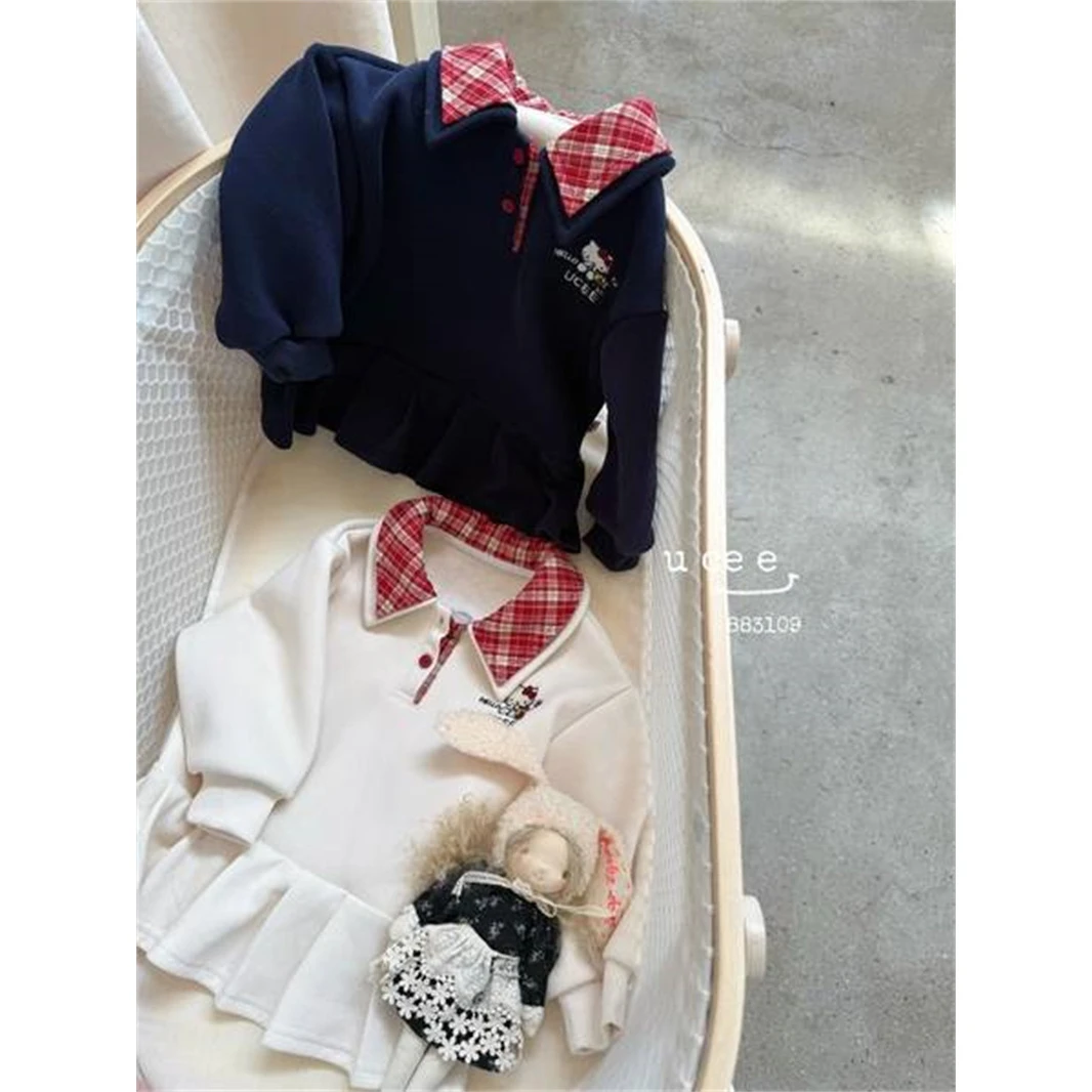 釉兮·25冬~拼格子POLO领卫衣883109（汉服童装）