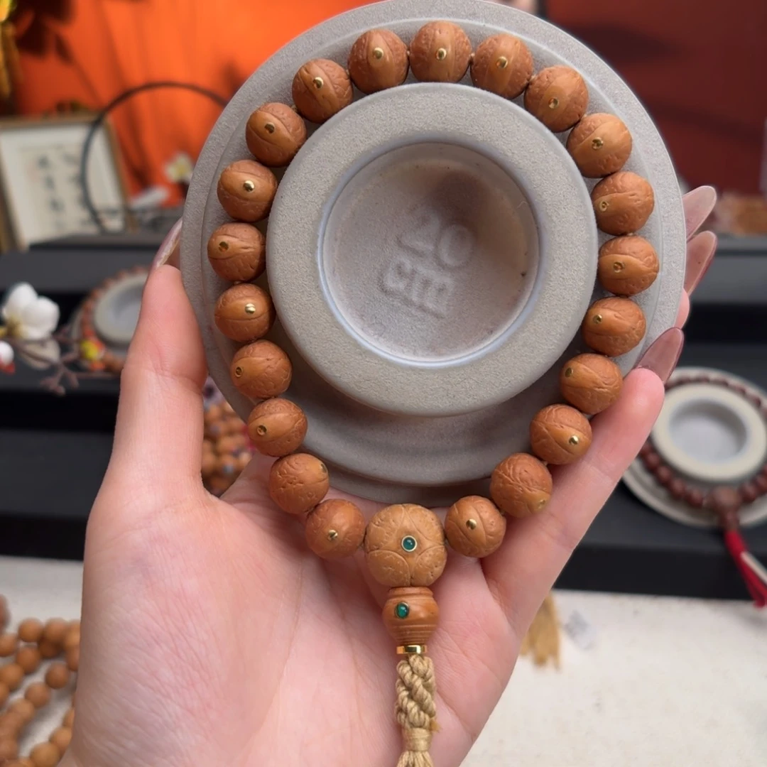 吊坠凤眼菩提¥*亮12mm铁籽单圈铜钉货头