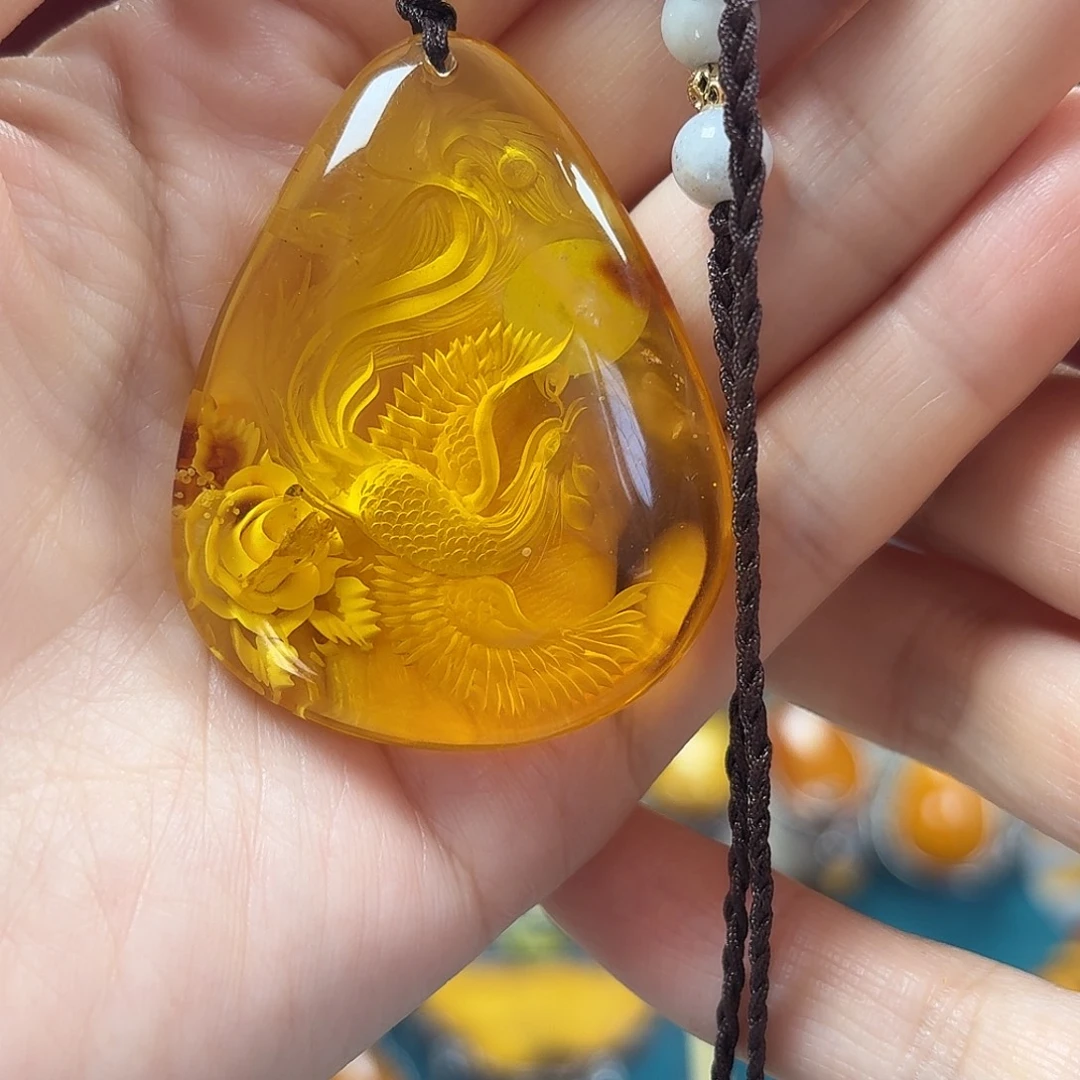 琥珀项链未镶嵌吊坠