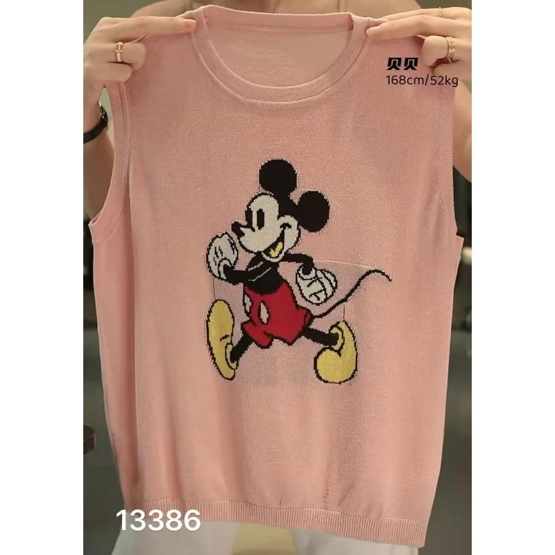 13386（部分无水洗唛，介意慎拍）CHUXUN新款米老鼠刺绣无袖背心