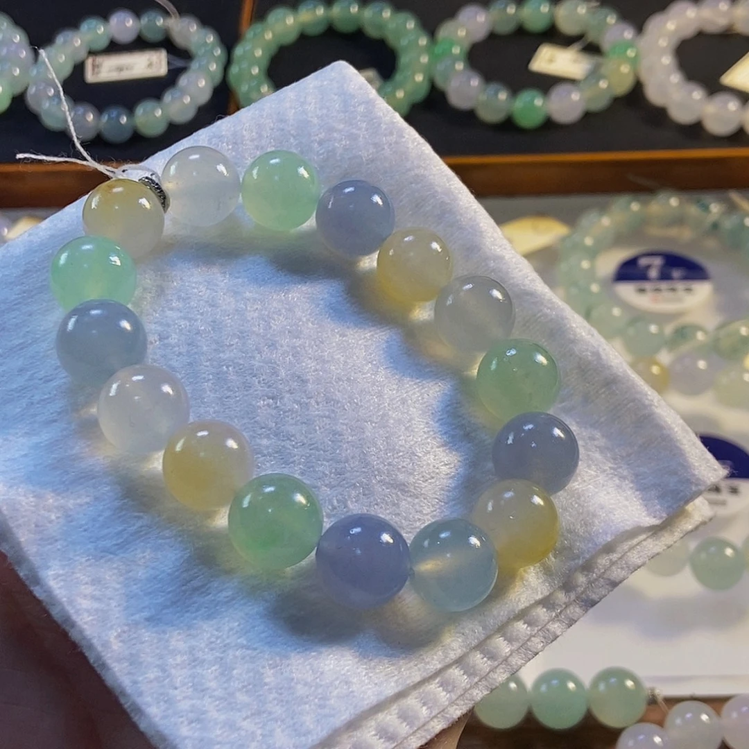 定制翡翠未镶嵌翡翠手串卡12.5