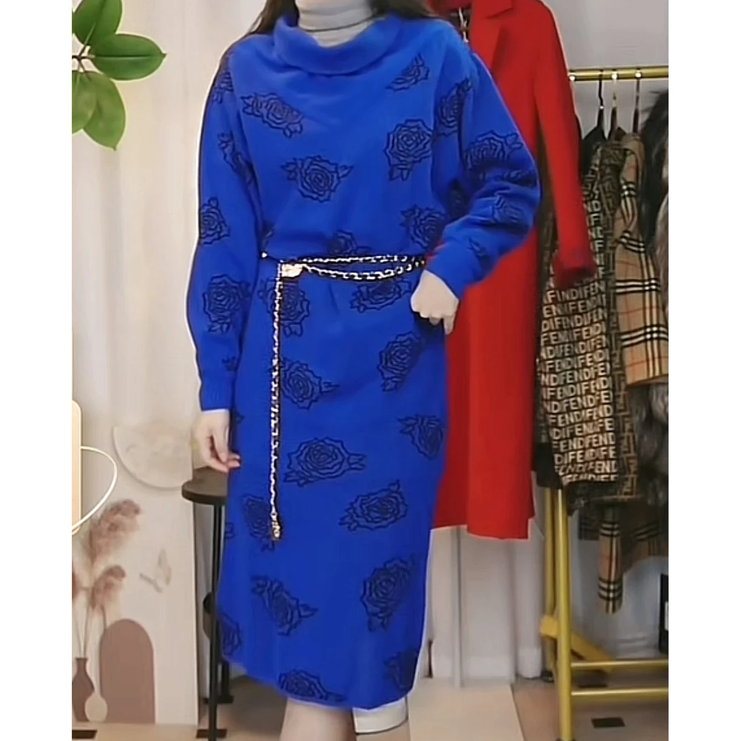 95新 DIOR/迪奥 迪奥花卉长款ins时尚打底针织毛衣冬季/fy1004