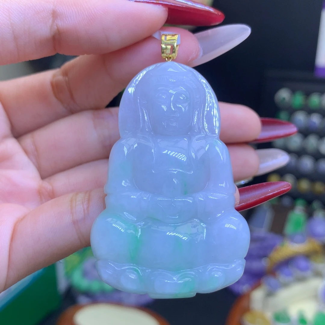 翡翠颈饰18K金镶嵌天然